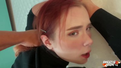 Omu scopatu in bocca è figa Obedient Redheaded Skimpy and Cum on Tits